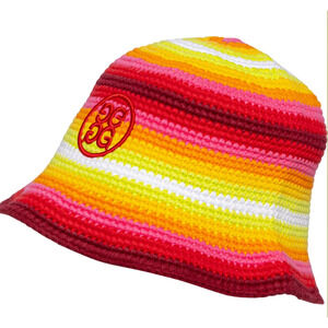 G/Fore Strike Circle G Bucket Hat Unisex OS Multicolor Crochet Knit MSRP $155